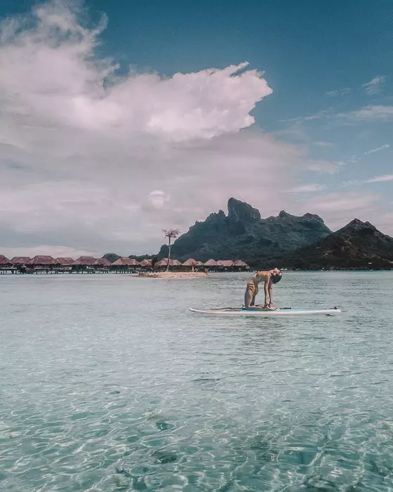 Four Seasons Bora Bora paddle on the lagoon by Dancing the earth