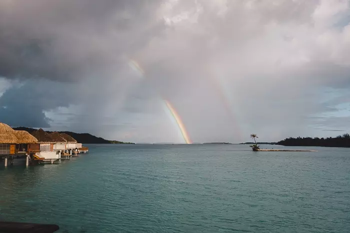 Bora Bora rainbow over the lagoon by Dancing the earth