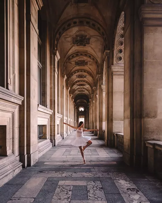 Paris Winter Louvre sidewalk by Dancing the Earth