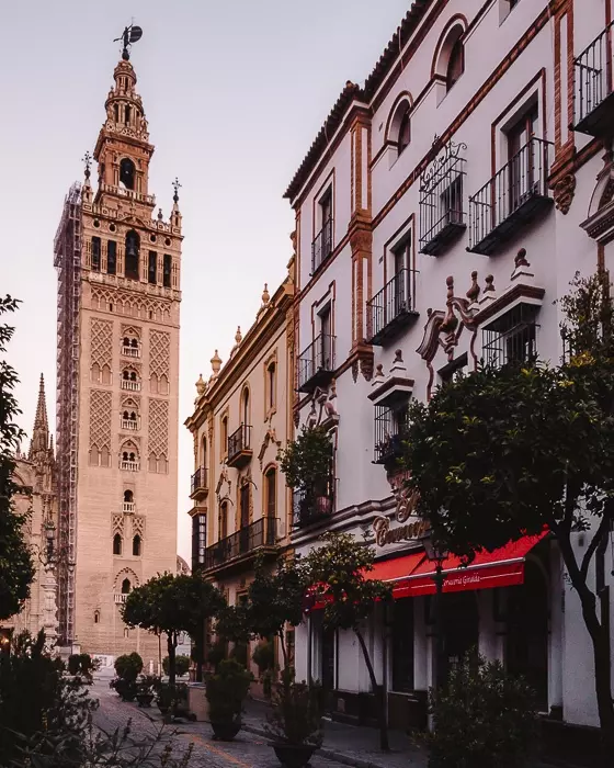 Seville weekend itinerary, La Giralda at sunrise by Dancing the Earth