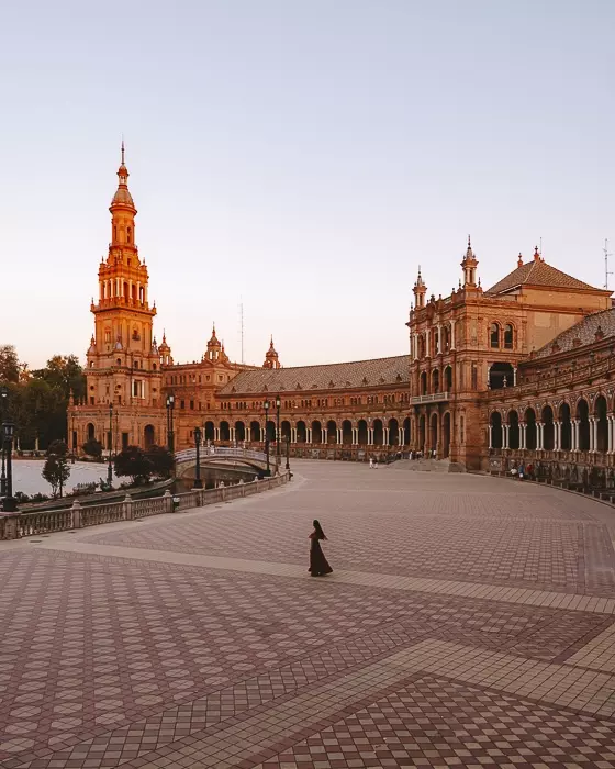 Seville weekend itinerary, bird view of Plaza de Espana by Dancing the Earth