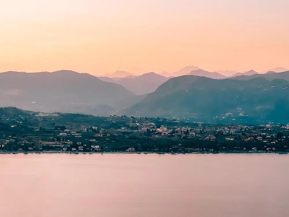 Sunset over the mountains at Garda Lake, Dancing the Earth