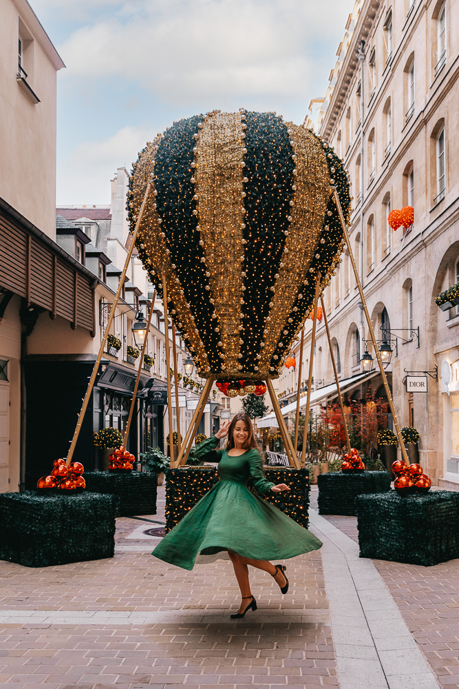 Hot air balloon at Village Royal, Christmas in Paris, Dancing the Earth