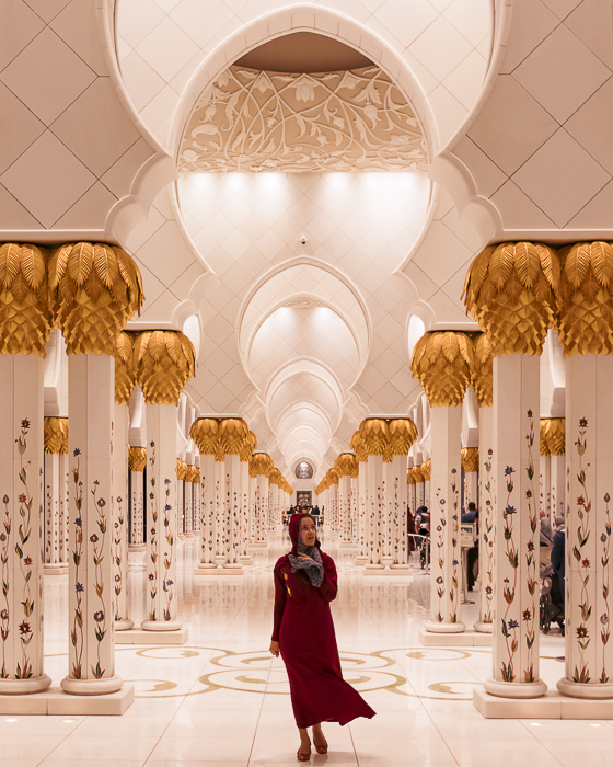 Abu Dhabi Sheikh Zayed grand mosque side archways by Dancing the Earth