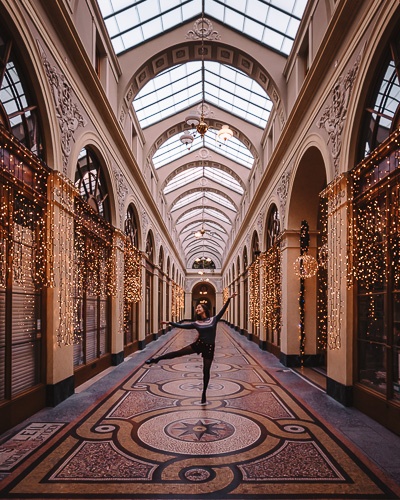 Christmas in Paris Galerie Vivienne lights by Dancing the Earth