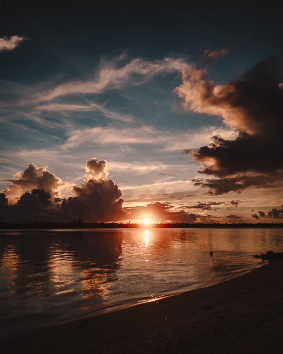 Sunset from Tereia Beach in Maupiti by Dancing the Earth