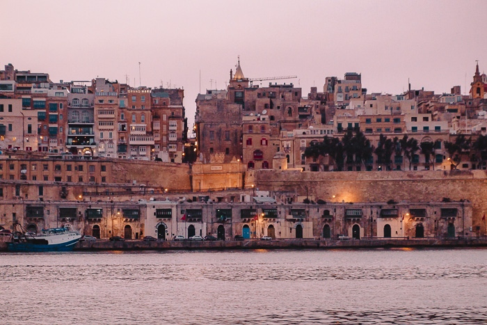 Malta travel guide Valletta waterfront by night by Dancing the Earth