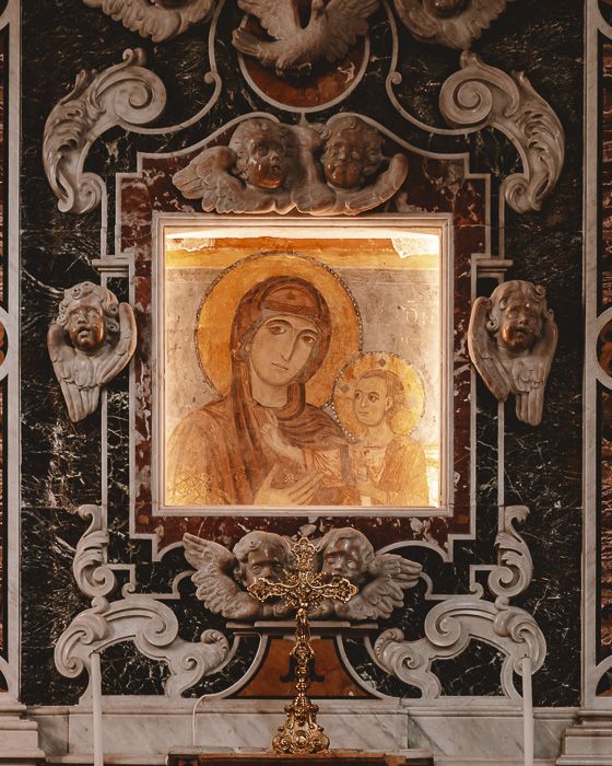 Icon inside the Cathedral of Matera, Puglia travel guide by Dancing the Earth