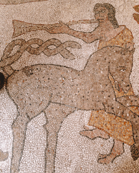 Mosaic of man and horse, in the cathedral of Otranto