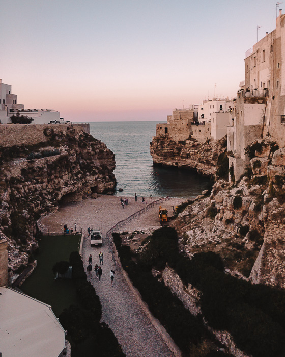 Sunset in Polignano a Mare, Puglia travel guide by Dancing the Earth
