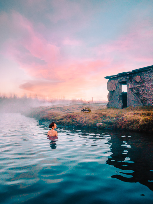 South Iceland, Secret Lagoon Hot Spring, Dancing the Earth