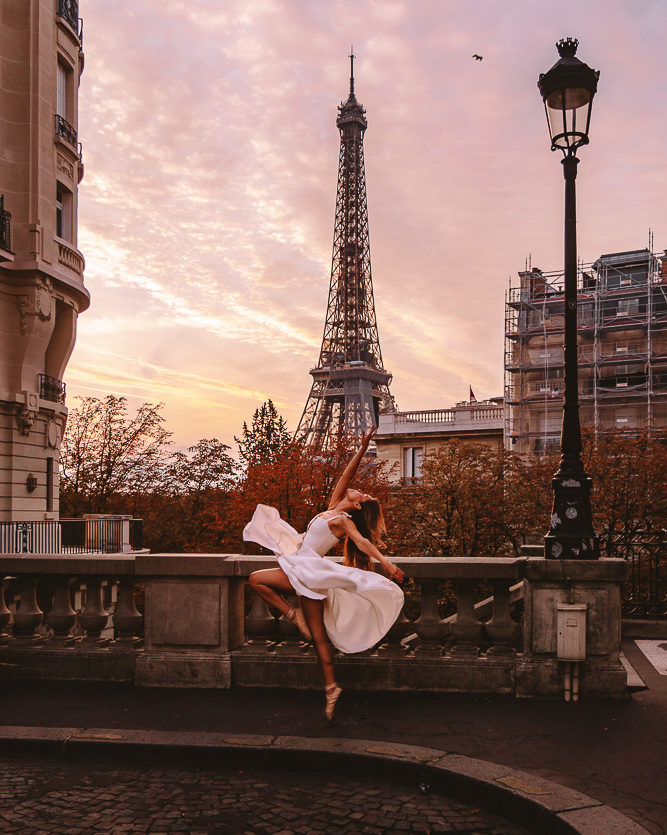 Autumn in Paris, Avenue de Camoens and Eiffel Tower view, by Dancing The Earth