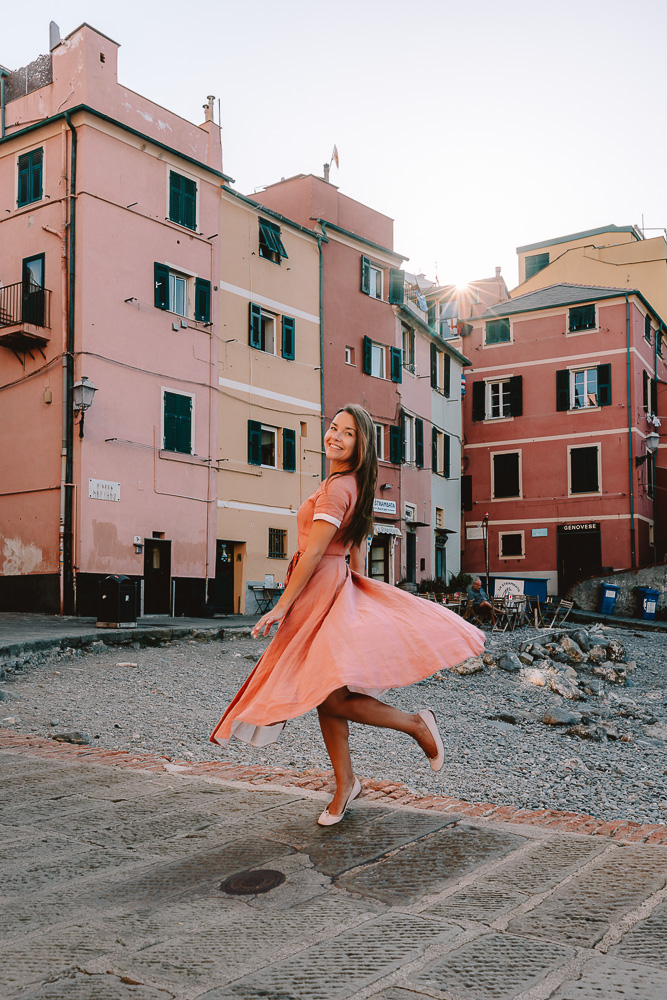 Sunrise on the beach, Boccadasse, Dancing the Earth