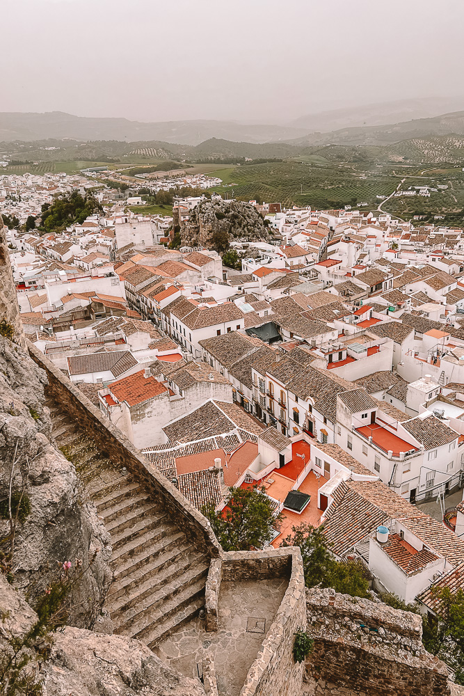 Andalusia road-trip itinerary Olvera castle stairs, by Dancing the Earth