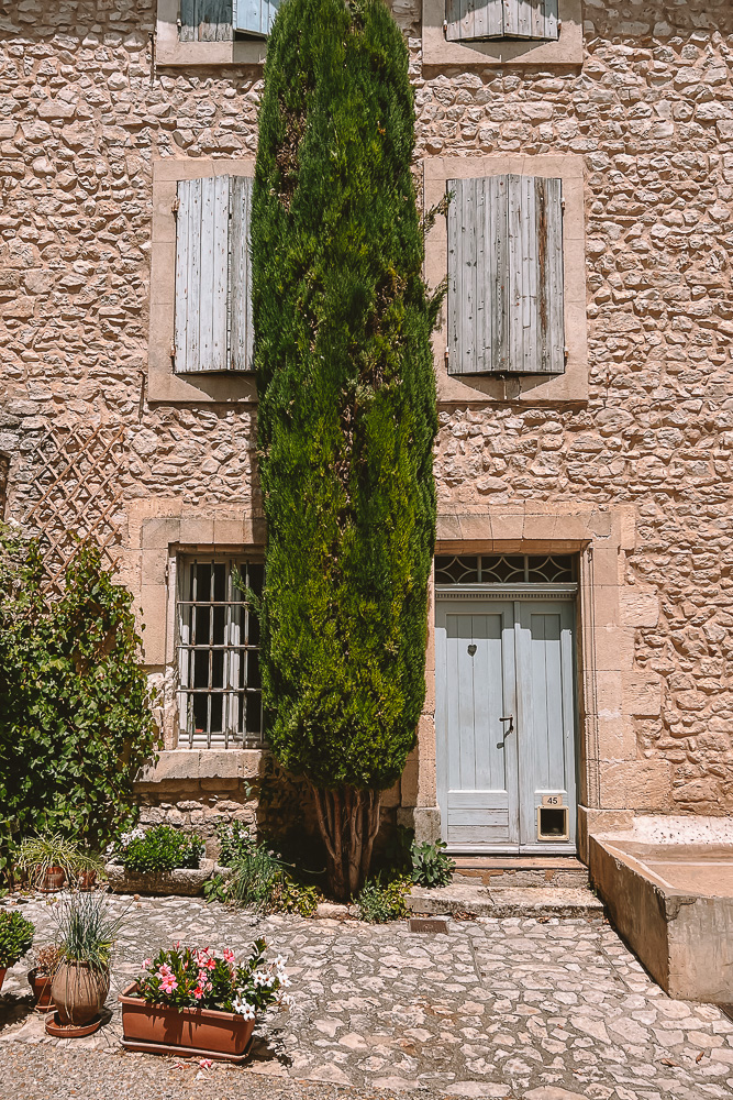 Provence villages, Joucas house details and cypress, by Dancing the Earth