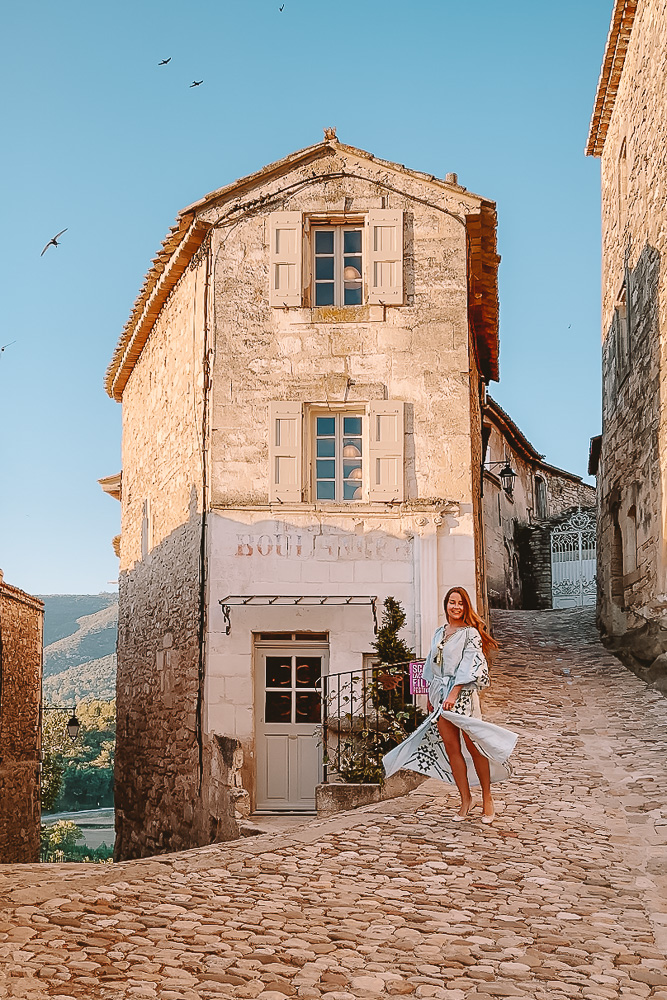 Provence villages, Lacoste boulangerie and birds, by Dancing the Earth