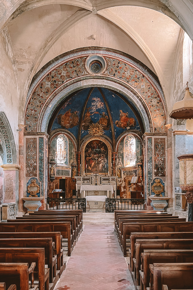 Provence villages, Oppède-le-vieux, église Notre-Dame d'Alydon d'Oppède interior, by Dancing the Earth