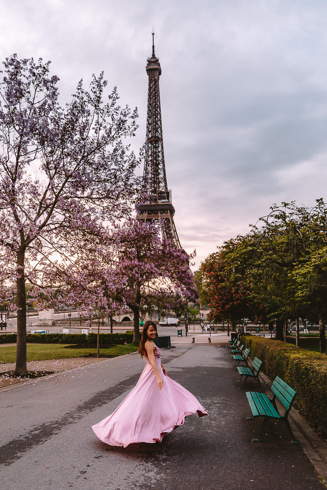 Spring in Paris, paulawnia at Eiffel Tower, by Dancing the Earth