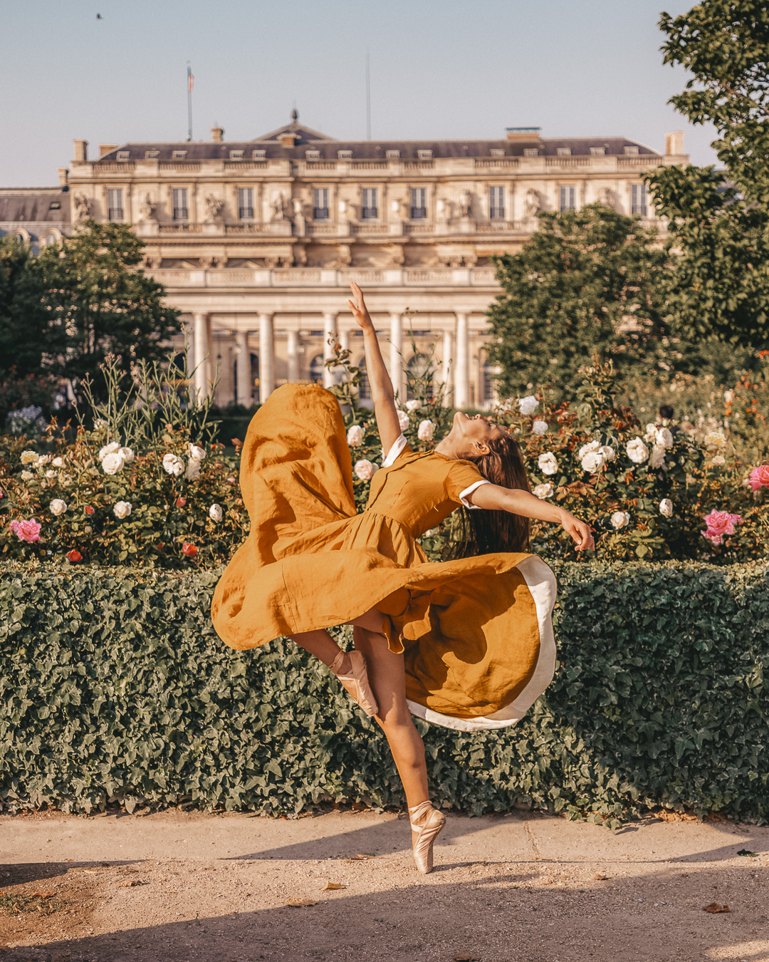 Spring in Paris, roses in Palais Royal garden, by Dancing the Earth