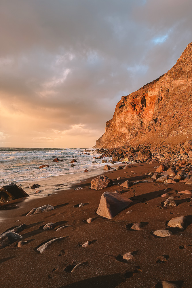 Playa del Ingles sunset black sand beach, by Dancing the Earth