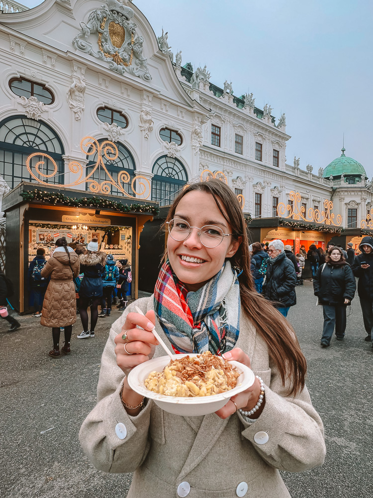 Belvedere Palace christmas market, spatzle, by Dancing the Earth