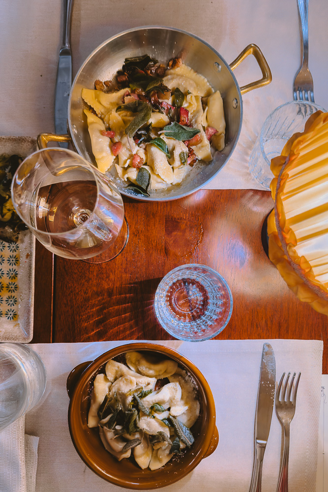 Bergamo, Nonna Alda restaurant, casoncelli main, by Dancing the Earth