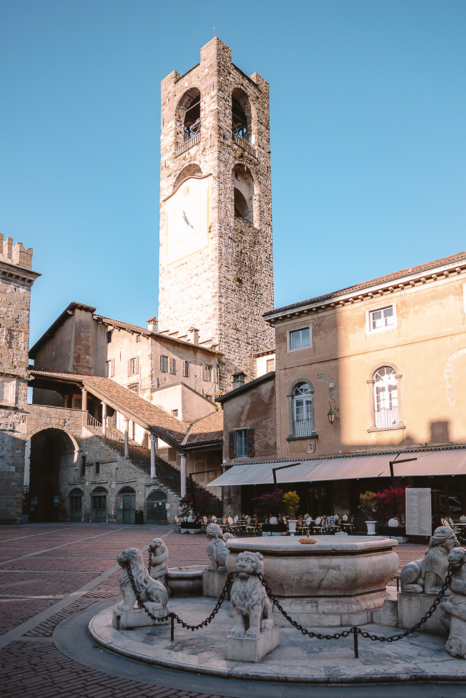 Venetian Fortresses, Bergamo, Piazza Vecchia Campanone, by Dancing the Earth